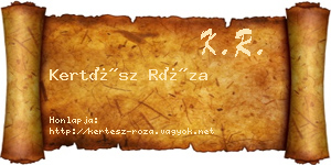 Kertész Róza névjegykártya